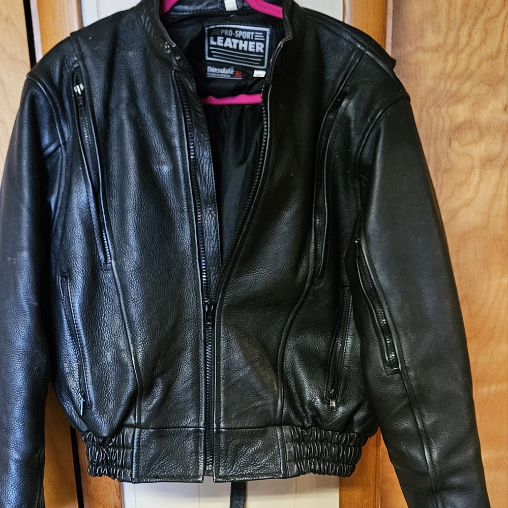 3M Thinsulate Black Leather Outerwear
